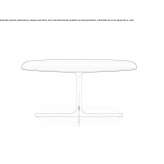Wooden coffee table with 4-star base Obetz
