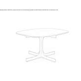 Glass coffee table with 4-star base Obetz