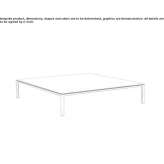 Niski kwadratowy stolik kawowy Solid Surface Apex