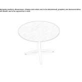 Low round oak coffee table with 4 star base Cabreuva