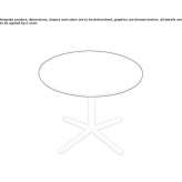 HPL low round coffee table with 4-star base Cabreuva