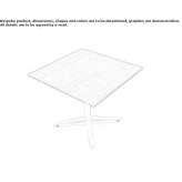 Low square oak coffee table with 4-star base Cabreuva
