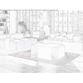 Low modular rectangular concrete coffee table Windom