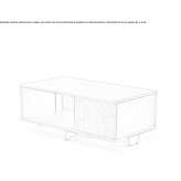 Rectangular wooden coffee table with storage space Orsay