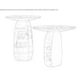 Round travertine coffee table Basye
