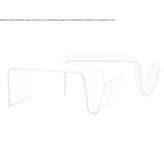 Low glass coffee table with integrated magazine rack Charron