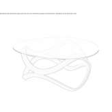 Low, round, glass coffee table Eldena