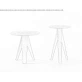 Round, high side table made of marble and wood Tukhlia