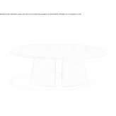 A low, wooden coffee table Inga
