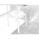 Round wooden coffee table and porcelain stoneware top Trabki