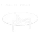 Round coffee table made of wood and glass Orbara