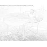 Round walnut coffee table Colombes