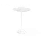 Round coffee table with a wooden top and marble base Nazimiye