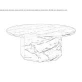 Round coffee table made of wooden veneer for the living room Doerfl