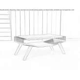 Low solid wood coffee table with storage space Robion