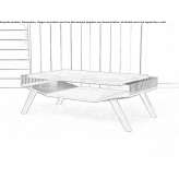 Solid wood coffee table with storage space Robion