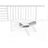 Solid wood coffee table with storage space Robion