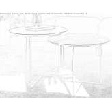 Round coffee table made of steel and wood Colombes