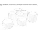 Hexagonal coffee table made of solid wood Etaules