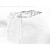 Tall side table in Arabescato marble and laminated glass Abinsk