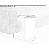 Low round side table in marble and aluminum Brejning