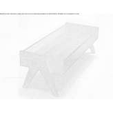 Low rectangular coffee table made of wood and glass Cunha