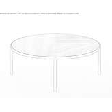 A low, round, wooden coffee table Cismele