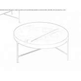 Low round metal coffee table with tray Brucken