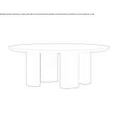 Low round coffee table made of MDF Longages