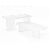 Low rectangular coffee table made of teak Genelard