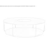 A low, round, wooden coffee table Condon