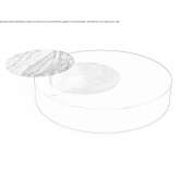 Round wooden coffee table with marble tray Weilbach