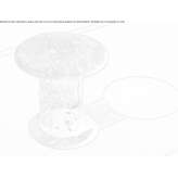Low round coffee table made of marble and blown glass Pralungo