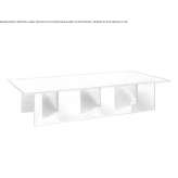 Low rectangular coffee table made of glass Oltza
