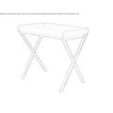 Rectangular high side table with leather tray Golancz
