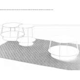 Round metal coffee table with integrated magazine rack Buttrio