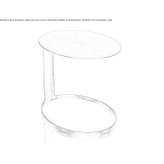 Oval side table made of titanium Engen