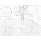 Round wooden coffee table Gragnano