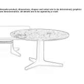 Marble coffee table with 3 star base Bosia