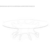 A low, round, birch coffee table Neenah