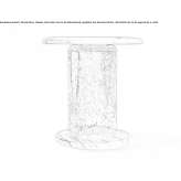 Low round coffee table made of natural stone and blown glass Pralungo