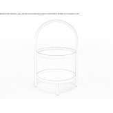 Round metal coffee table with tray Calvillo