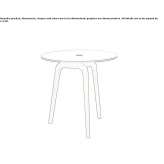 Round coffee table made of wood and glass Berzasca