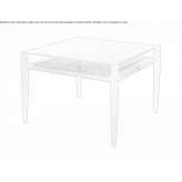 Low square coffee table made of teak wood and glass Lucknow