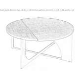 Round coffee table made of old stone and metal Carouge