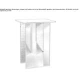 Tall side table made of square glass Oltza