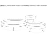 Round coffee table made of glass and steel Pieris