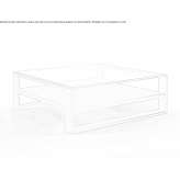 Square wood and glass coffee table with integrated magazine rack Amery