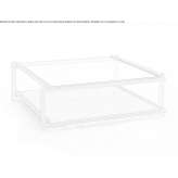 Square wood and glass coffee table with integrated magazine rack Bellizzi