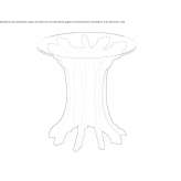 Round, high side table made of birch Neenah